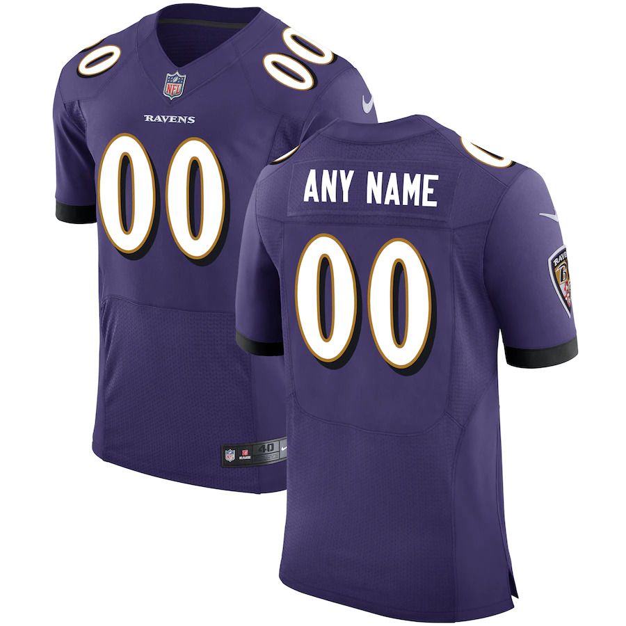 Men Baltimore Ravens Nike Purple Speed Machine Custom Elite NFL Jersey